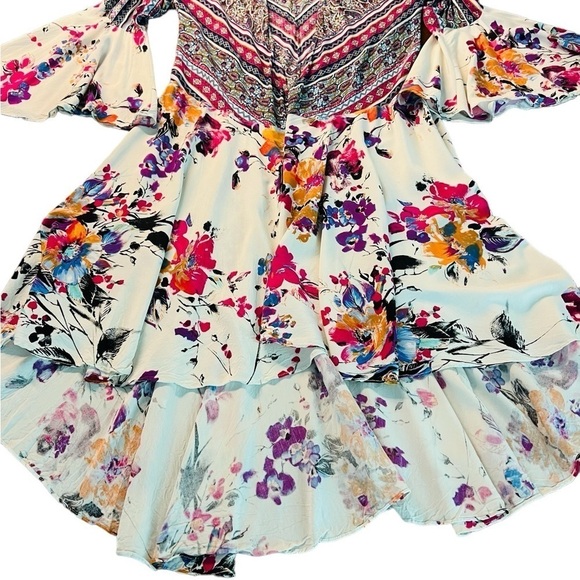 UMGEE WOMEN’S CUTE AND COLORFUL, FLOWY FLORAL OPEN KIMONO SIZE MEDIUM - Picture 7 of 9